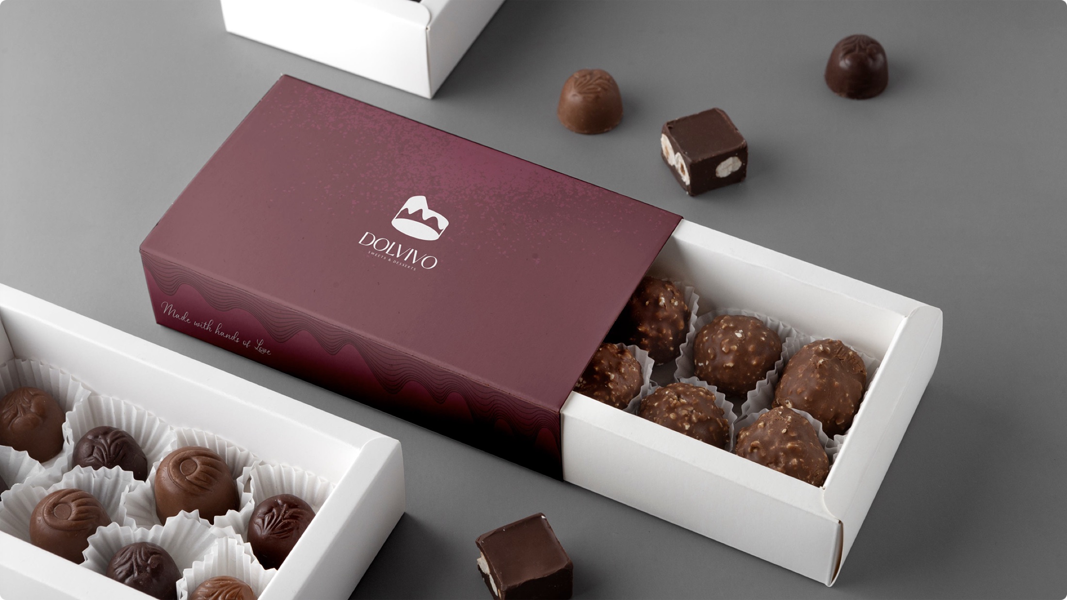 Dolvivo: chocolate gift box — Portfolio visual / Scarlet Royal