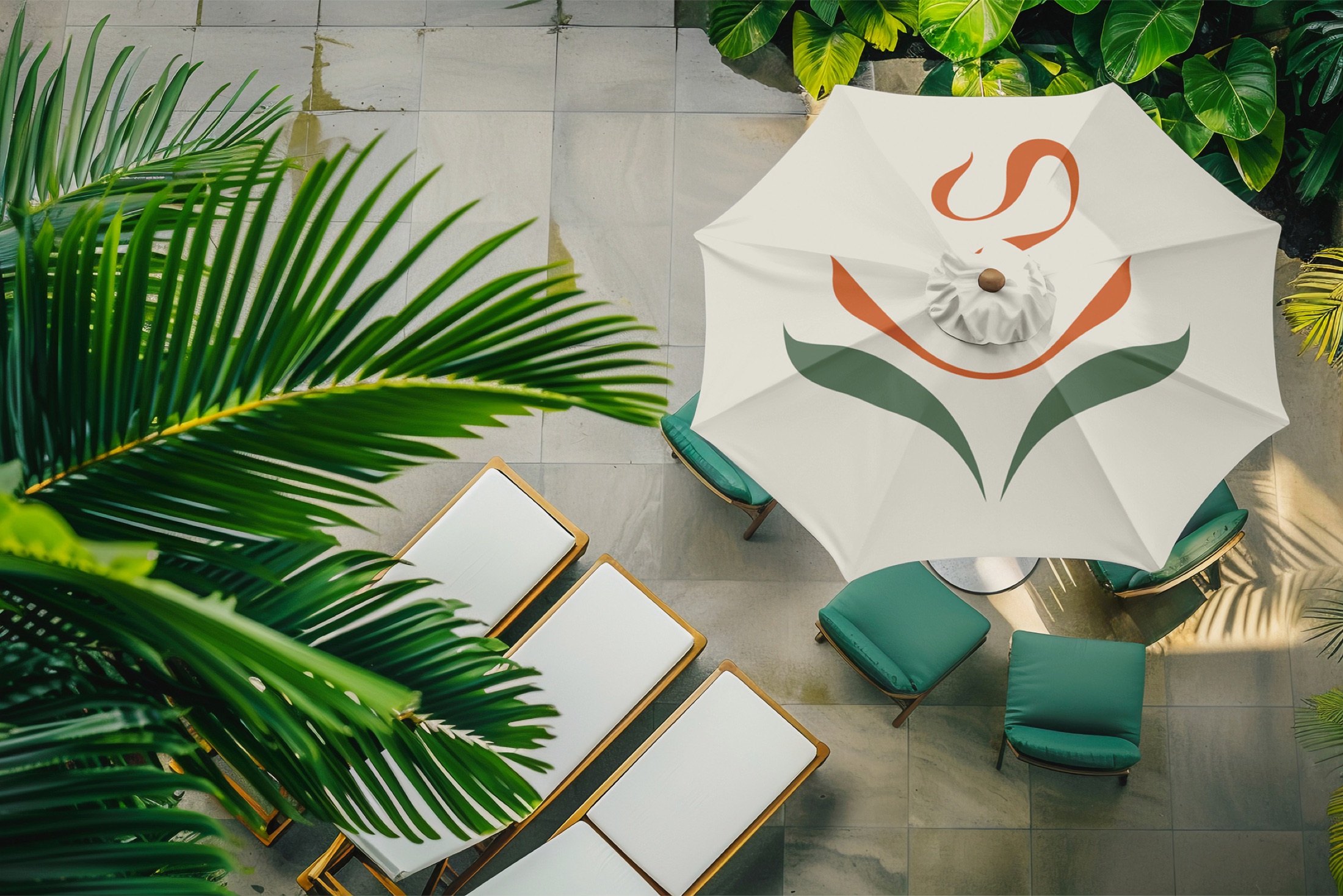 Eviza Vibes: poolside umbrellas — Portfolio visual / Scarlet Royal