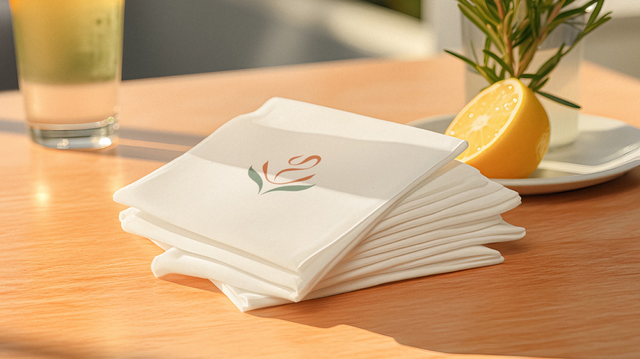 Eviza Vibes: table napkins — Portfolio visual / Scarlet Royal