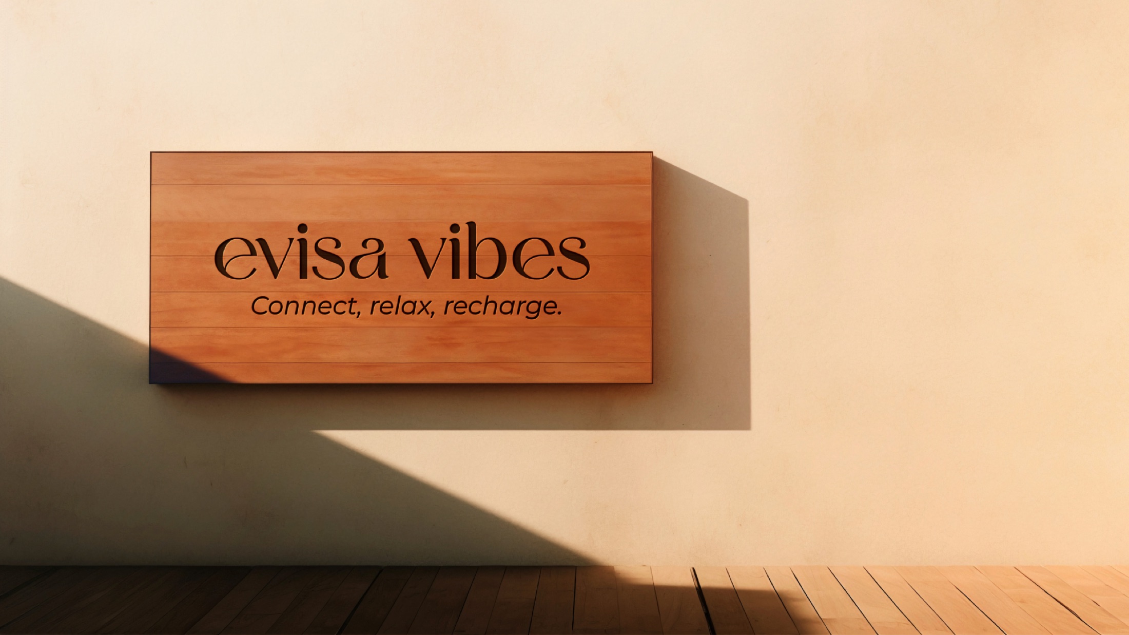 Eviza Vibes: timber wall plaque — Portfolio visual / Scarlet Royal